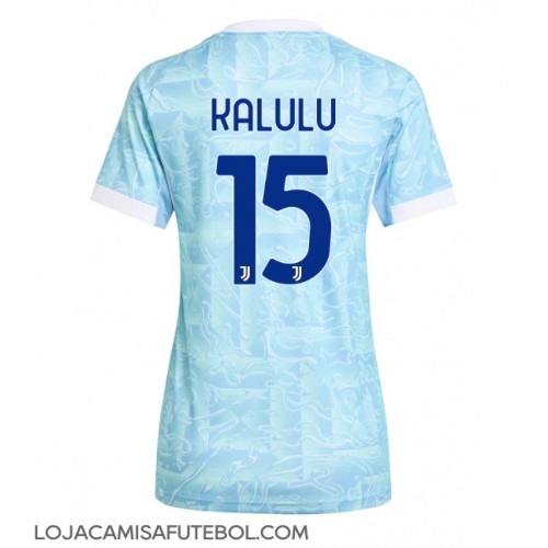 Camisa de Futebol Juventus Pierre Kalulu #15 Equipamento Secundário Mulheres 2025-26 Manga Curta